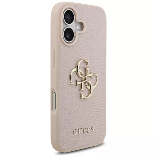 iPhone 17, Guess - Hardcase 4G Grained Big and Classic Logo MagSafe tok - Rózsaszín