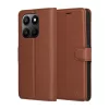 Honor 400 Smart 5G / 400 Smart 4G / X7d 4G Kinyitható kártyatartós Ökobőr tok állványfunkcióval - Barna - Techsuit Leather Folio