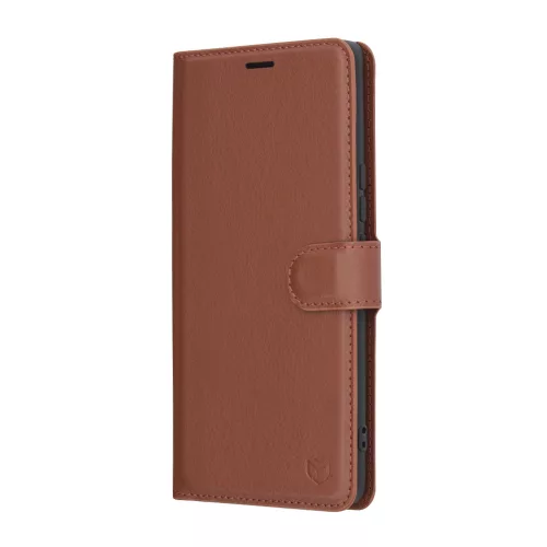 Honor 400 Smart 5G / 400 Smart 4G / X7d 4G Kinyitható kártyatartós Ökobőr tok állványfunkcióval - Barna - Techsuit Leather Folio