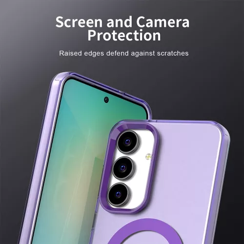 Samsung Galaxy S25 FE, Ütésálló MagSafe tok, megemelt szélekkel - Lila - Techsuit - CandyCase