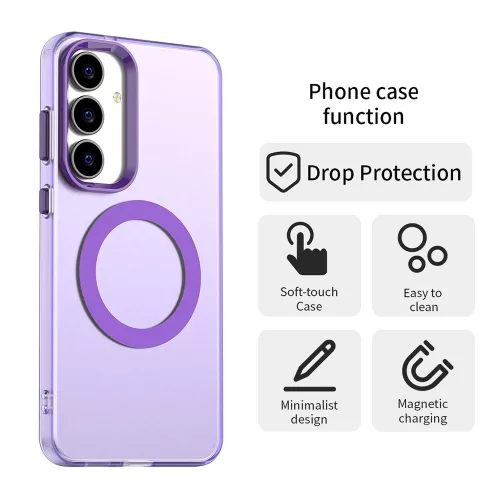 Samsung Galaxy S25 FE, Ütésálló MagSafe tok, megemelt szélekkel - Lila - Techsuit - CandyCase