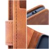 Hasított Eco Bőr kinyitható barna tok (IPHONE 16 Plus)