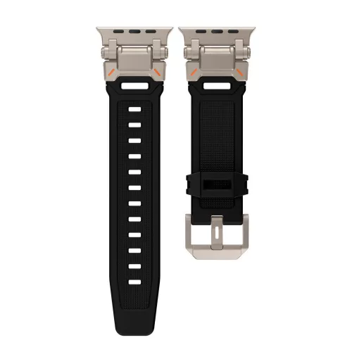 Techsuit Design Acél Szíj - Titánium Szürke/Fekete - Apple Watch 42/44/45/49 mm