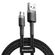 Töltőkábel USB-A / micro USB csatlakozókkal, 2.4 A áramerősséggel, 1 m hosszban - fekete/szürke - Baseus Cafule CAMKLF-BG1