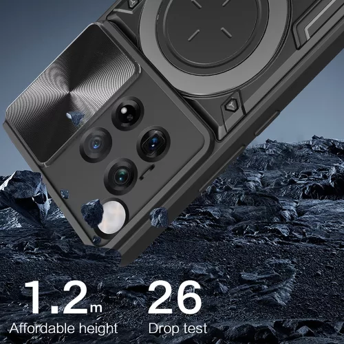 OnePlus 12, Modern ütésálló MagSafe-es tok állvány, kameravédelemmel - Techsuit CamGuard Pro