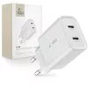 Tech-Protect C20W hálózati töltő - 2× USB-C PD 20W - fehér