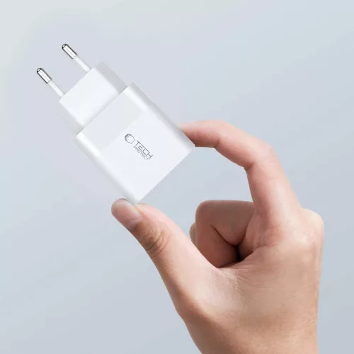 Tech-Protect C20W hálózati töltő - 2× USB-C PD 20W - fehér