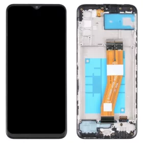   Gyári OEM LCD kijelző kerettel - Fekete - Samsung Galaxy A02s/M02s 2020 - SM-A025G/M025