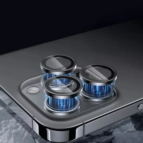 Protect 3D Lens Edzett Üveg Kamera Védő iPhone 16 Pro/16 Pro Max - Titanium