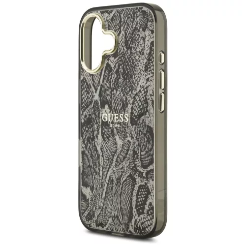 iPhone 17, Guess - Python Pattern, Kígyó mintás MagSafe tok - Fekete
