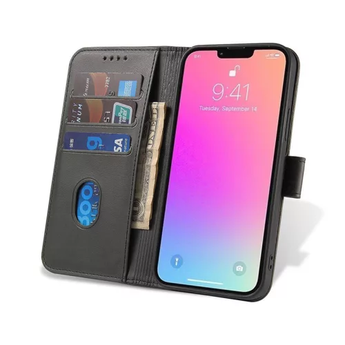 Eco Bőr kinyitható fekete tok (Samsung Galaxy A36 / A56)