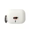Karl Lagerfeld Fehér Szilikon 3D Karl fejes Airpods Pro 3 tok