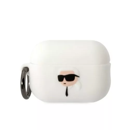 Karl Lagerfeld Fehér Szilikon 3D Karl fejes Airpods Pro 3 tok