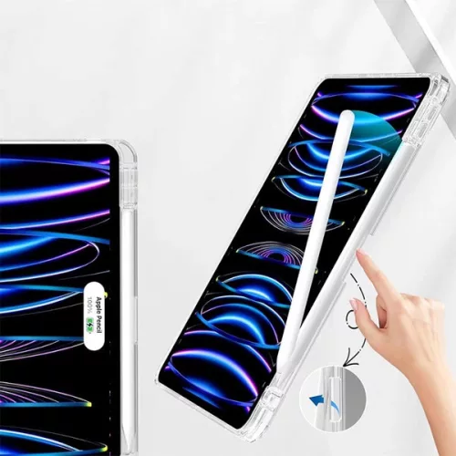 Tech-Protect Hybrid Pencil tartóval - Átlátszó/Fekete - iPad Pro 11" (2024)