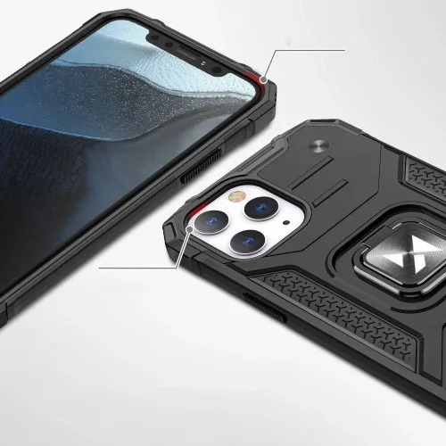 Wozinsky Ring Armor ütésálló tok kitámasztó gyűrűvel - Sötétkék - iPhone 13