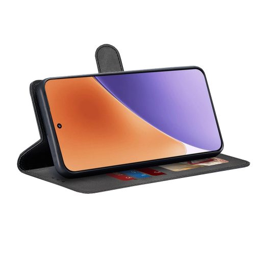 Eco Bőr kinyitható fekete tok (Honor 400 Lite)