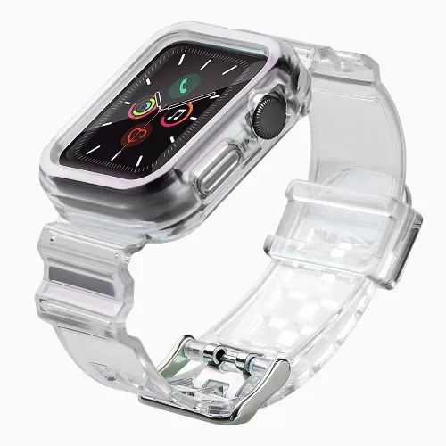 Szilikon Szíj és Tok Apple Watch-hoz - 44 mm - Szürke