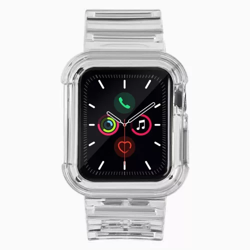 Szilikon Szíj és Tok Apple Watch-hoz - 44 mm - Szürke
