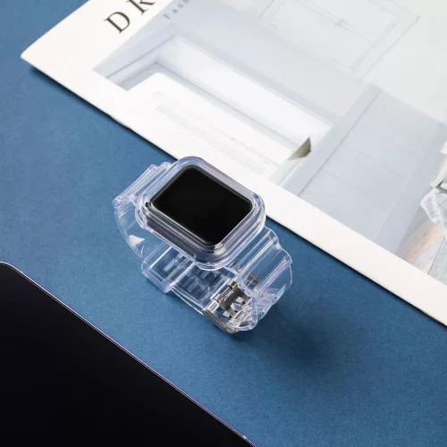 Szilikon Szíj és Tok Apple Watch-hoz - 44 mm - Szürke