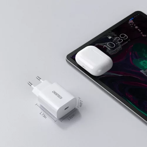 Choetech USB Type C 20W Power Delivery 3A Fali Töltő adapter 