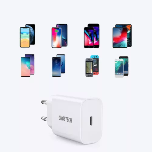 Choetech USB Type C 20W Power Delivery 3A Fali Töltő adapter 