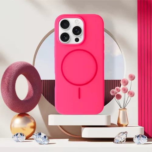 MagSafe Slim Szilikon tok iPhone 13 - Pink