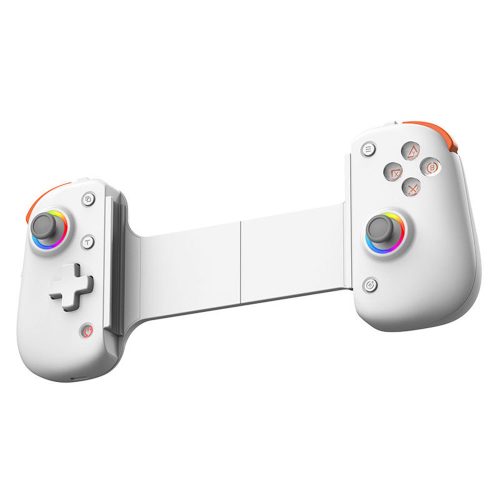 Techsuit - Vezeték nélküli kontroller (BSP-D8 Pro) – Telefonokhoz, tabletekhez (Android, iOS, PS4), Bluetooth, RGB világítás, 400mAh - Fehér