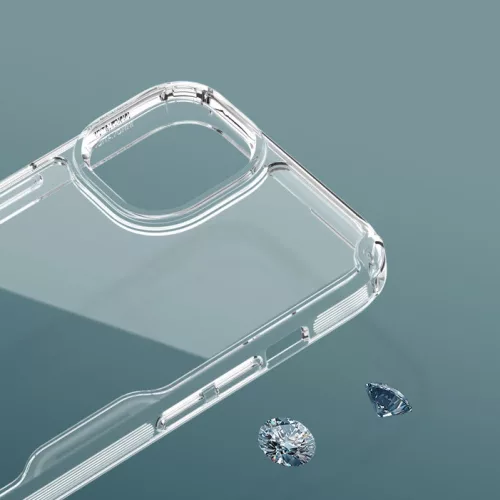 Nillkin Nature Pro szilikon ütésálló átlátszó-fehér tok - iPhone 15 Pro