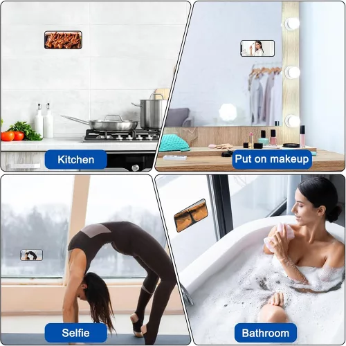 Techsuit - Tapadókorongos Telefonállvány (SR-PAD) - szilikon, öntapadós rögzítés, téglalap alakú - Világoskék