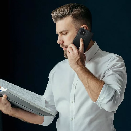 Tech-Protect Öko-Bőr Pénztárca Tok Samsung Galaxy Z Fold 6 - Fekete