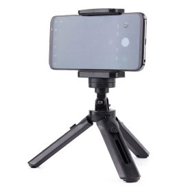   Mini tripod szelfibot tartó telefonhoz, kamerához, GoPro-hoz, 16–21 cm, fekete