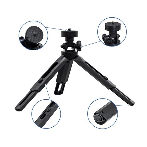 Mini tripod szelfibot tartó telefonhoz, kamerához, GoPro-hoz, 16–21 cm, fekete