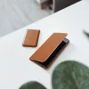 Xiaomi Redmi 14C, Kinyitható kártyatartós tok, valódi bőrből - Barna - SMART PRO