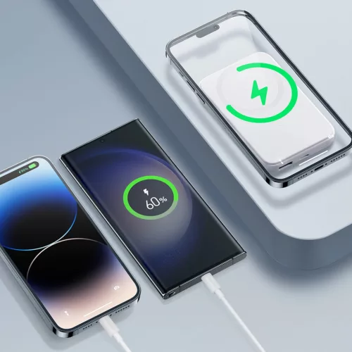 Joyroom JR-W020 20W MagSafe Powerbank 10000 mAh + 0,25m USB-A - USB-C kábel  - Fehér