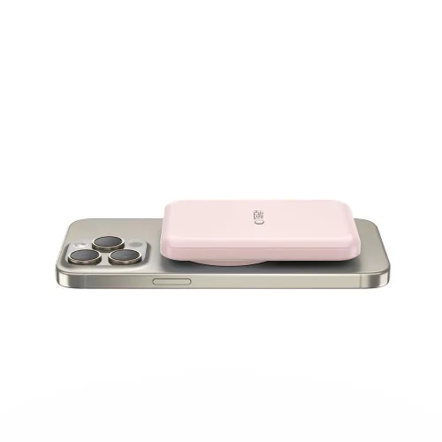 Tech-Protect LifeMag PB10 MagSafe Powerbank 5000mAh 15W USB-C port + USB-C kábel - Rózsaszín