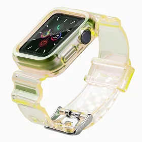 Szilikon Szíj és Tok Apple Watch-hoz - 44 mm - Sárga