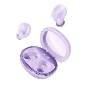   Hoco Crystal EQ3 Vezeték nélküli Bluetooth 5.3 fülhallgató - LED kijelző - Lila