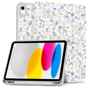   iPad 10.9" (2022, 10. gen.) / 11" (2025, 11. gen.), Kinyitható mágneses tok Apple Pen tárolóval - Virágmintás - Tech-Protect SC Pen 