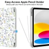 iPad 10.9" (2022, 10. gen.) / 11" (2025, 11. gen.), Kinyitható mágneses tok Apple Pen tárolóval - Virágmintás - Tech-Protect SC Pen 