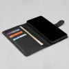 Google Pixel 9 Pro / 9, Kinyitható kártyatartós Ökobőr tok állványfunkcióval - Fekete - Techsuit Leather Folio