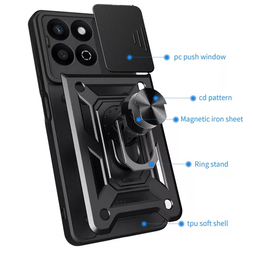 Techsuit - CamShield tok Honor 200 Smart / X7c - Fekete