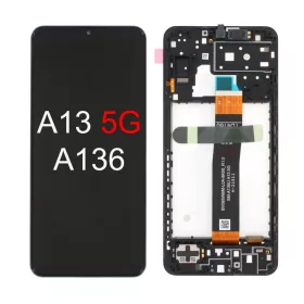  Gyári OEM LCD kijelző kerettel - Fekete - Samsung Galaxy A13 5G 2022 - SM-A136