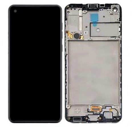 Gyári OEM LCD kijelző kerettel - Fekete - Samsung Galaxy A21s 2020 - SM-A217