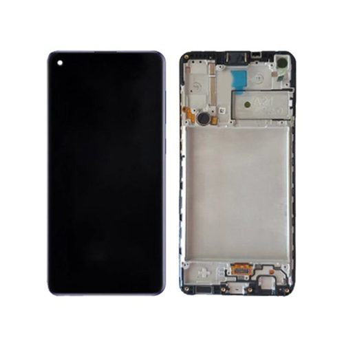 Gyári OEM LCD kijelző kerettel - Fekete - Samsung Galaxy A22 5G 2021 - SM-A226