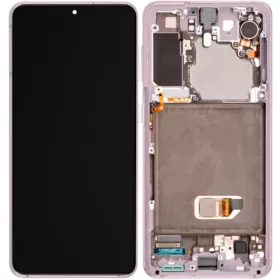   Gyári OEM LCD kijelző kamerával - Fantom lila - Samsung Galaxy S21 5G 2021 - SM-G991
