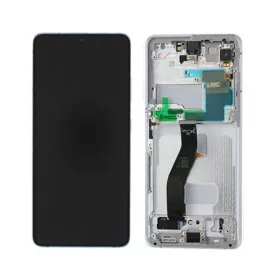   Gyári OEM LCD kijelző kamerával - Fantom ezüst - Samsung Galaxy S21 Ultra 5G 2021 - SM-G998