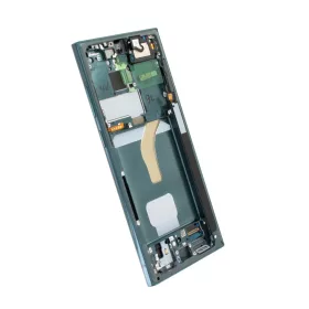   Gyári OEM LCD kijelző + kamera + hangszóró - Zöld - Samsung Galaxy S22 Ultra 5G 2022 - SM-S908