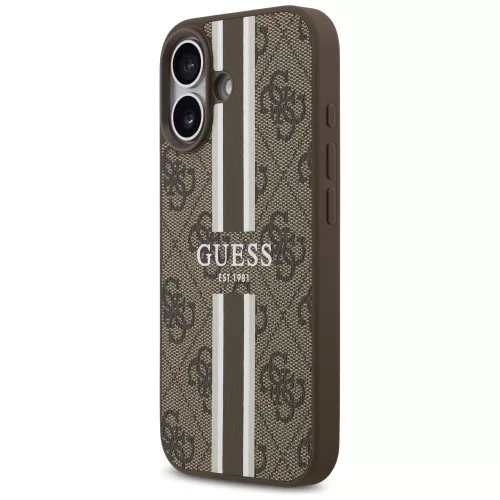 iPhone 17, Guess Hardcase 4G Printed Stripes MagSafe tok - Barna
