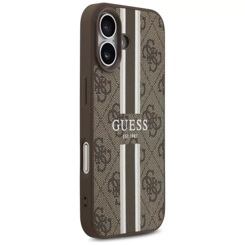 iPhone 17, Guess Hardcase 4G Printed Stripes MagSafe tok - Barna