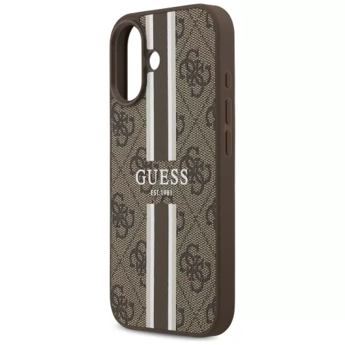 iPhone 17, Guess Hardcase 4G Printed Stripes MagSafe tok - Barna